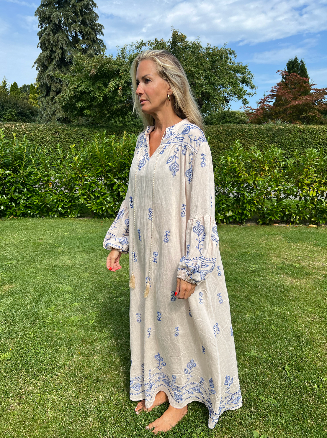 Klänning Boheme - Beige / blue