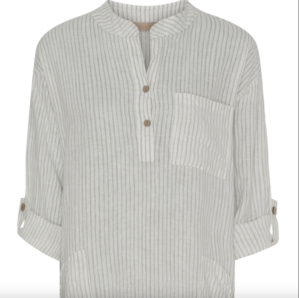 Klänning Linne – Grey Stripe